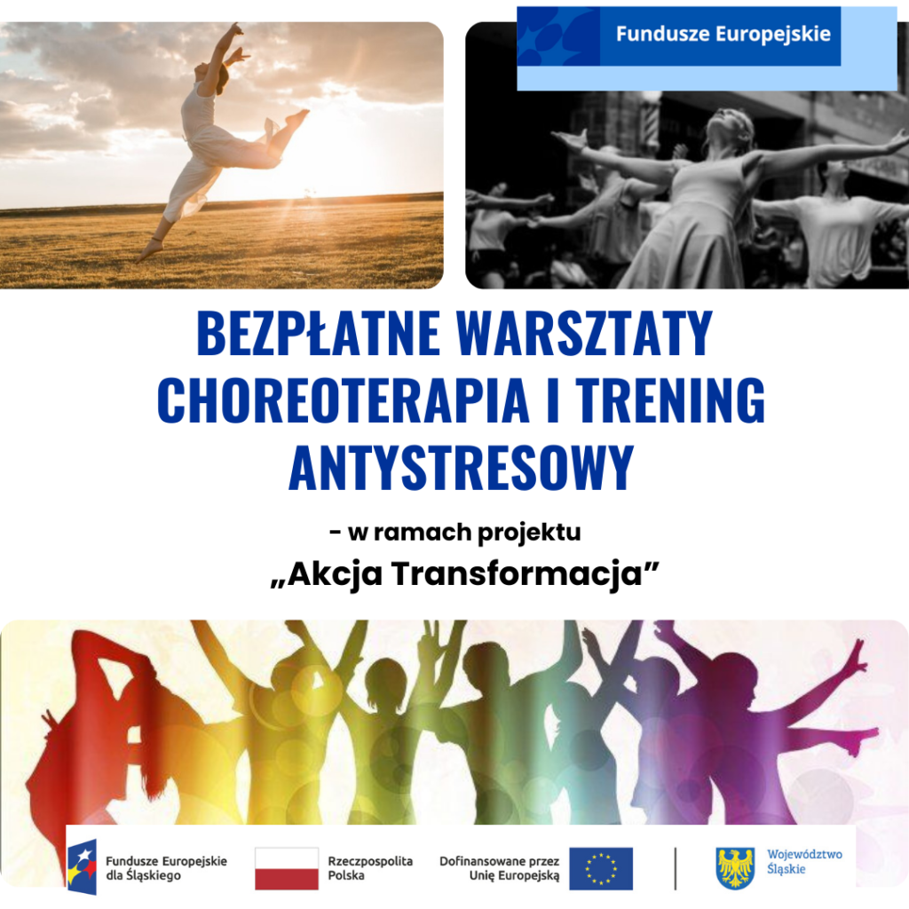 Zapraszamy serdecznie do udziału w warsztacie – CHOREOTERAPIA Z ELEMENTAMI TRENINGU ANTYSTRESOWEGO!